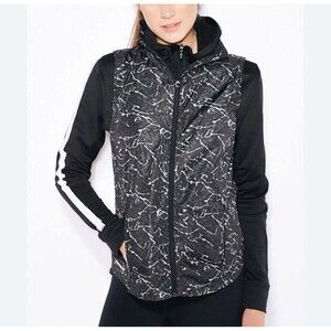 Under Armour Storm 1 Running Vest Womens M Black Splash Camo Full Zip NWT